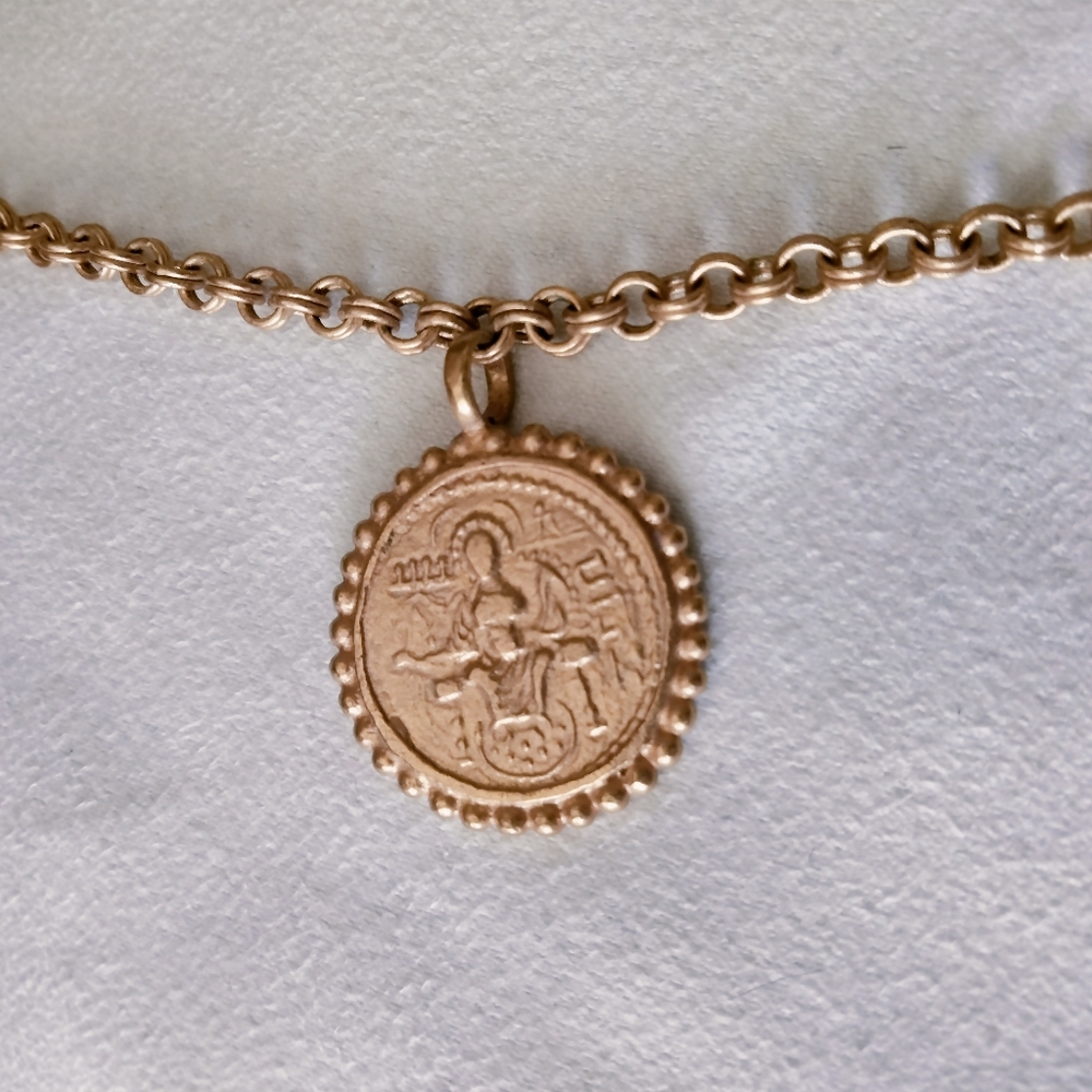 Julie Vos Dual Layered 24k Gold Plated Gold Medallion and Smokey Quartz Necklace - Picture 6 of 11